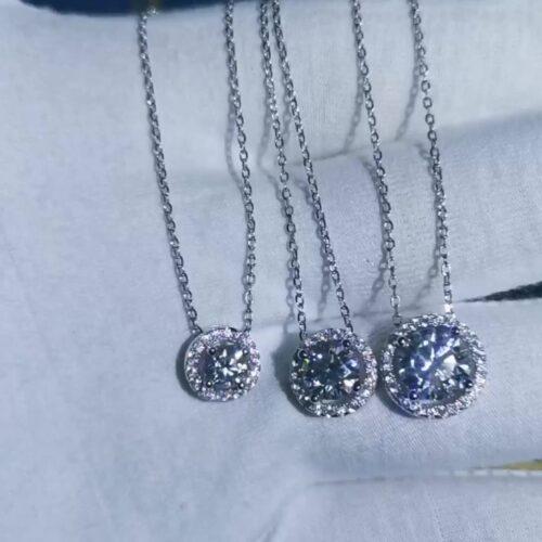 Dây Chuyền Nữ Đính Kim Cương Moissanate 2 Carat Bạc S925 DCN014