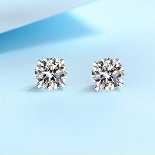 Bông Tai Nữ Bạc S925 Đính Kim Cương Moissanite 4 Carat BTN001