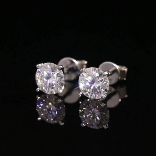 Bông Tai Đính Kim Cương Moissanite 2 Carat Bạc Nguyên Chất S925 BTN012