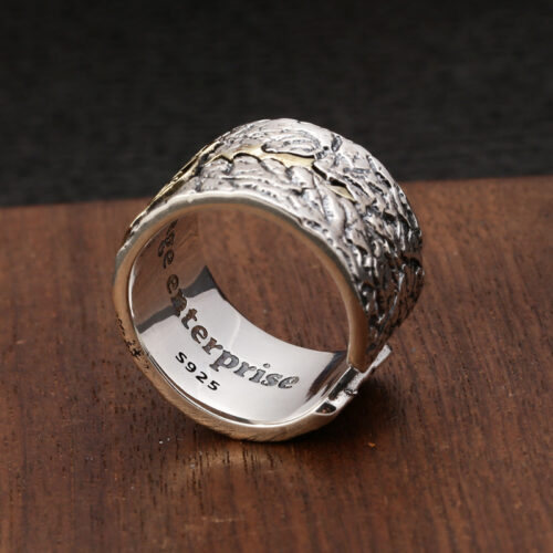 Nhẫn Khắc Phù Hiệu Thời Trang Bạc Thái S925 NHB083
