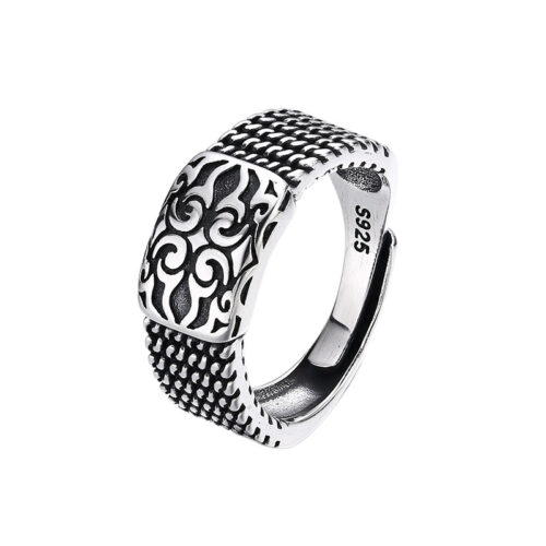 Nhẫn Nam Họa Tiết Cá Tính Bạc Thái S925 NHB089