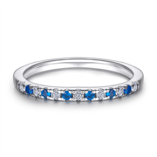 Nhẫn Nữ Bạc S925 Sterling Đính Đá Quý Zircon NHN013 Nhẫn Vàng Đính Đá Trắng Xanh Nửa Vòng