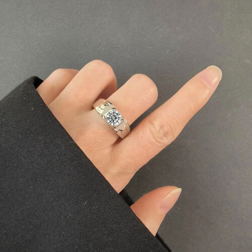 Nhẫn Nam Đính Đá Cubic Zirconia Lấp Lánh Bạc S925 NHB008 PMJ138