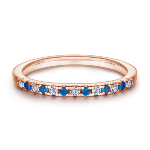 Nhẫn Nữ Bạc S925 Sterling Đính Đá Quý Zircon NHN013 Nhẫn Vàng Đính Đá Trắng Xanh Nửa Vòng