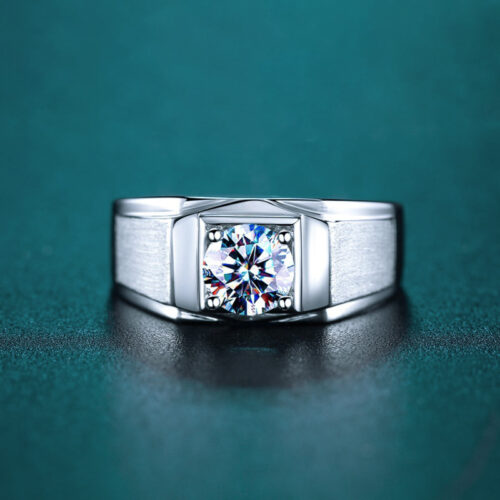 Nhẫn Nam Moissanite 1 Carat Bạc S925 NHB013 N7