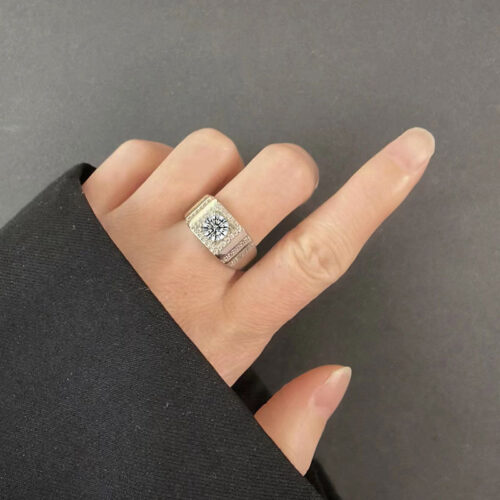 Nhẫn Nam Đính Đá Cubic Zirconia Lấp Lánh Bạc S925 NHB008 PMJ138
