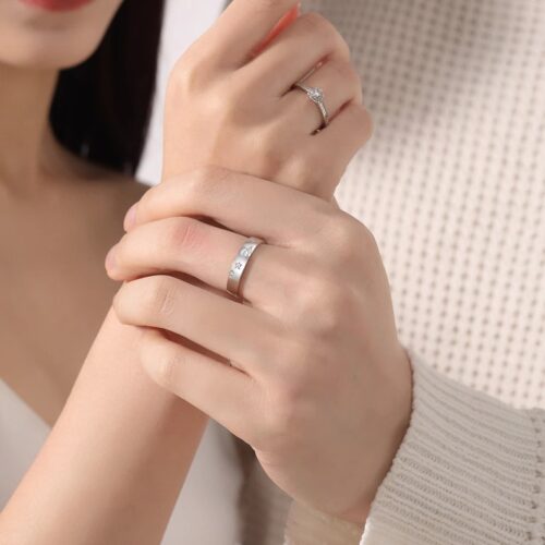 Nhẫn Đôi Khắc Họa Tiết Hoàng Tử Hoa Hồng Bạc S925 NHN027-NHB037