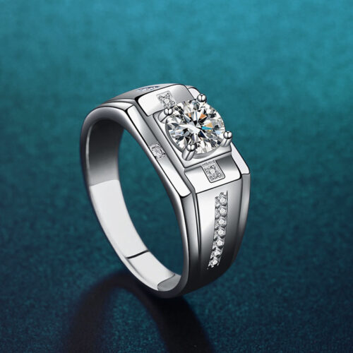 Nhẫn Nam Moissanite 1 Carat Bạc S925 NHB013 N7