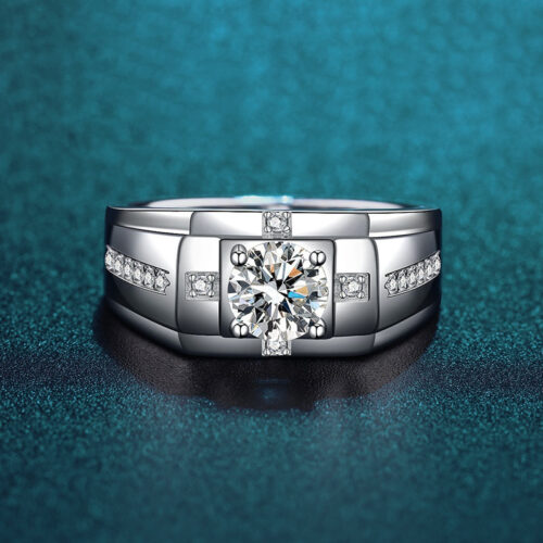 Nhẫn Nam Moissanite 1 Carat Bạc S925 NHB013 N7