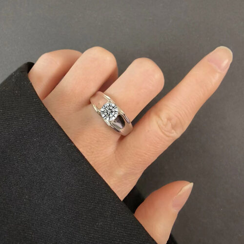Nhẫn Nam Đính Đá Cubic Zirconia Lấp Lánh Bạc S925 NHB008 PMJ138