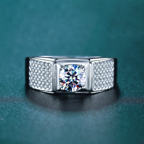Nhẫn Nam Moissanite 1 Carat Bạc S925 NHB013 N7