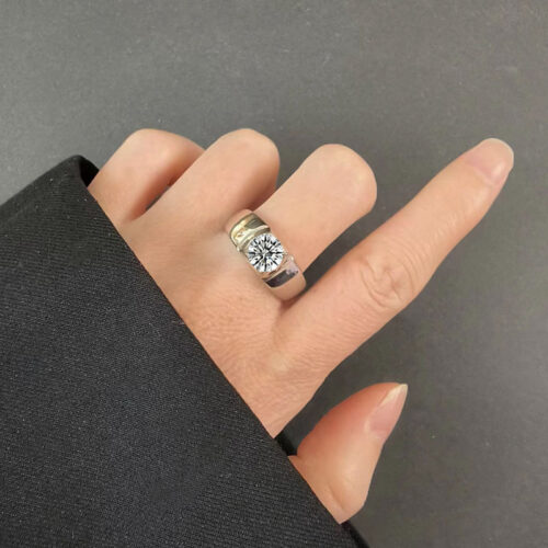 Nhẫn Nam Đính Đá Cubic Zirconia Lấp Lánh Bạc S925 NHB008 PMJ138