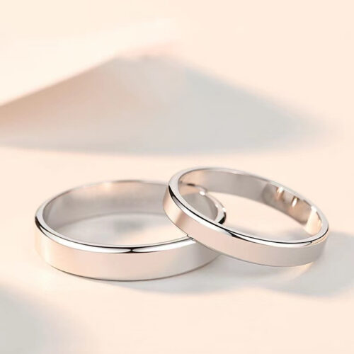 Nhẫn Cặp Trơn Bạc Nguyên Chất S925 NHN028-NHB038