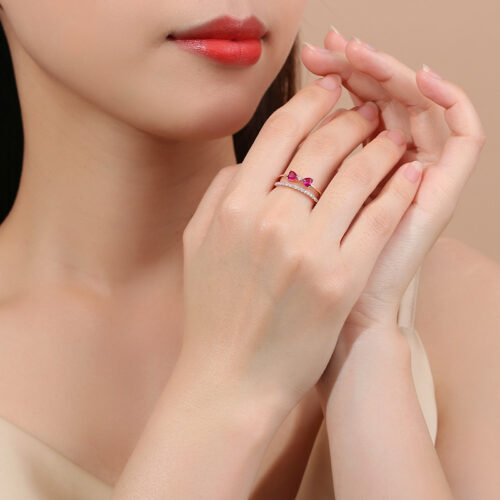 Nhẫn Bạc Hai Lớp Phong Cách Hàn Quốc Bạc S925 NHN010 ZWY134 Bạc