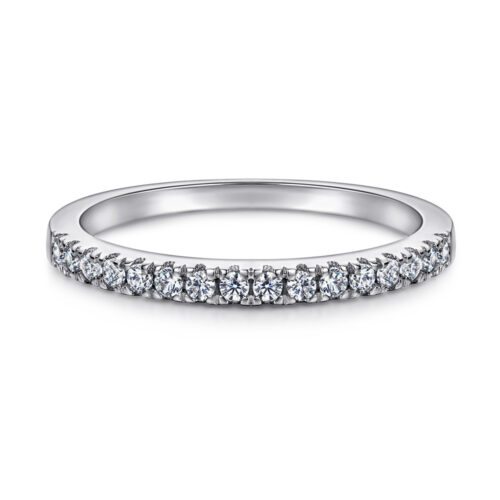 Nhẫn Nữ Bạc S925 Sterling Đính Đá Quý Zircon NHN013 Nhẫn Vàng Đính Đá Trắng Xanh Nửa Vòng