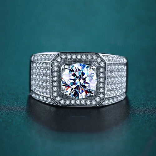 Nhẫn Nam Moissanite 1 Carat Bạc S925 NHB013 N7