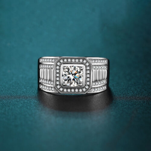 Nhẫn Nam Moissanite 1 Carat Bạc S925 NHB013 N7