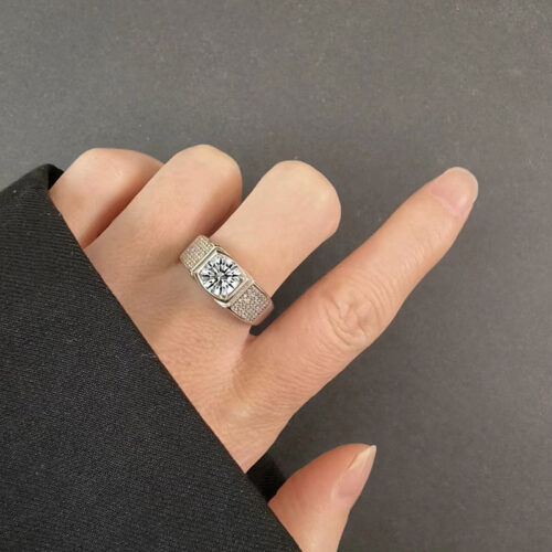 Nhẫn Nam Đính Đá Cubic Zirconia Lấp Lánh Bạc S925 NHB008 PMJ138