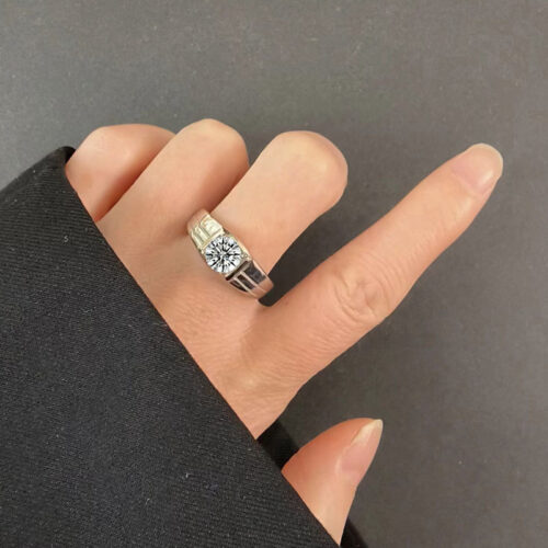 Nhẫn Nam Đính Đá Cubic Zirconia Lấp Lánh Bạc S925 NHB008 PMJ138