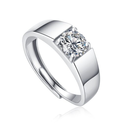 Nhẫn Nam Đính Kim Cương Moissanate 1 Carat Bạc S925 NHB002 Chọn Size