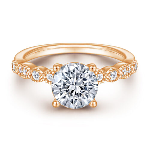 Nhẫn Cưới Nữ Đính Đá Quý Zircon Bạc S926 NHN012 Màu Vàng Kim