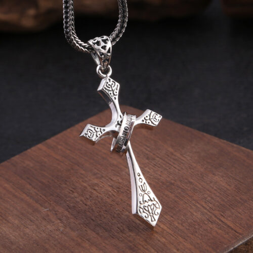 Mặt Dây Chuyền Nam Thánh Giá Bạc Thái S925 MDB002 Kiểu Dát Đồng