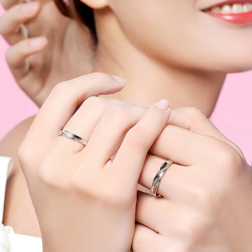 Nhẫn Cặp Đôi Tình Yêu Bạc S925 NHB034-NHN024