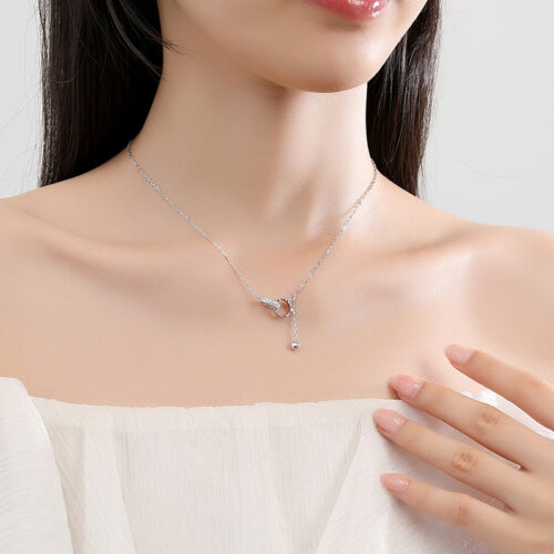 Vòng cổ khóa đôi kiểu Hàn Quốc bạc S925 DCN013 DY922