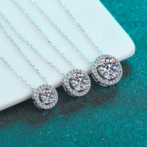 Dây Chuyền Nữ Đính Kim Cương Moissanate 2 Carat Bạc S925 DCN014