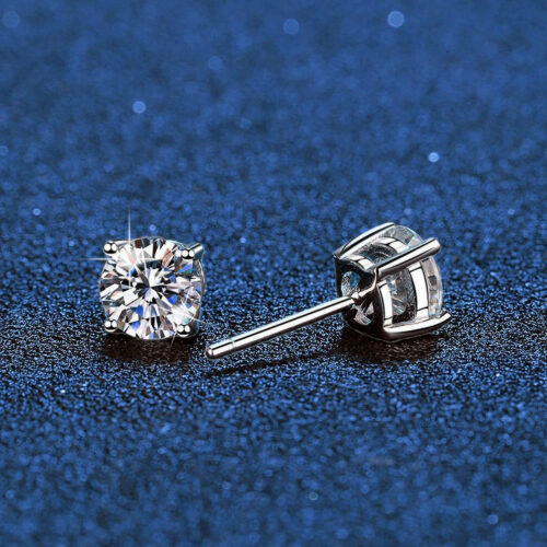 Bông Tay Kim Cương Moissanite 3 Ly Bạc S925 BTN005