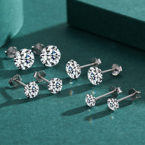 Hoa Tai Đá Quý Zircon 4mm Siêu Lắp Lánh Bạc S925 BTN009