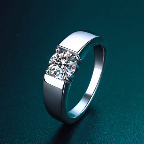 Nhẫn Nam Moissanite 1 Carat Bạc S925 NHB013 N7