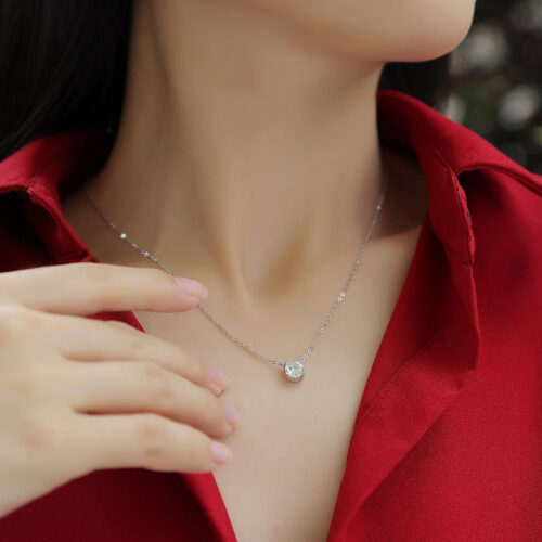 Vòng Dây Bạc Nữ Kim Cương Moissanate 1 Carat Bạc S925 DCN008