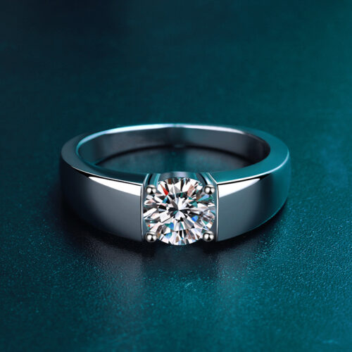 Nhẫn Nam Moissanite 1 Carat Bạc S925 NHB013 N7