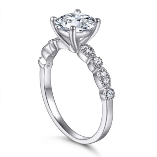 Nhẫn Cưới Nữ Đính Đá Quý Zircon Bạc S926 NHN012 Màu Vàng Kim