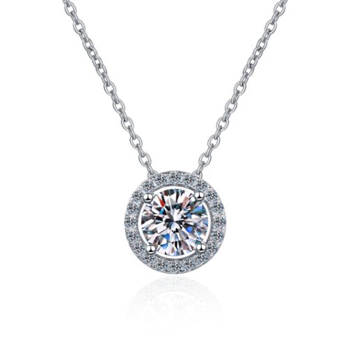 Dây Chuyền Nữ Đính Kim Cương Moissanate 2 Carat Bạc S925 DCN014