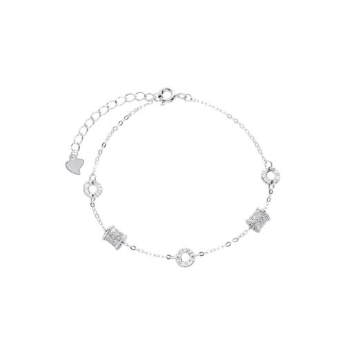 Vòng Đeo Tay Bạc S925 Chữ La Mã VDN003 Vàng Hồng