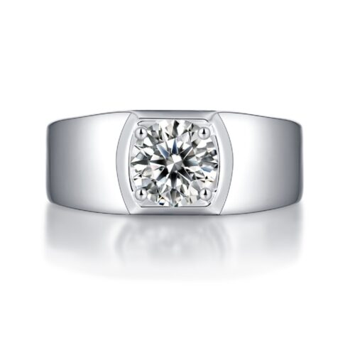 Nhẫn Nam Đính Kim Cương Moissanate 2 Carat Bạc S925 NHB017