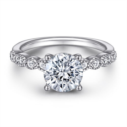 Nhẫn Cưới Nữ Đính Đá Quý Zircon Bạc S926 NHN012 Màu Vàng Kim