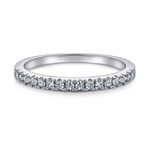 Nhẫn Nữ Bạc S925 Sterling Đính Đá Quý Zircon NHN013 Nhẫn Vàng Đính Đá Trắng Xanh Nửa Vòng