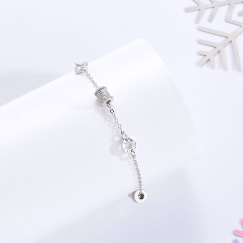 Vòng Đeo Tay Bạc S925 Chữ La Mã VDN003 Vàng Hồng