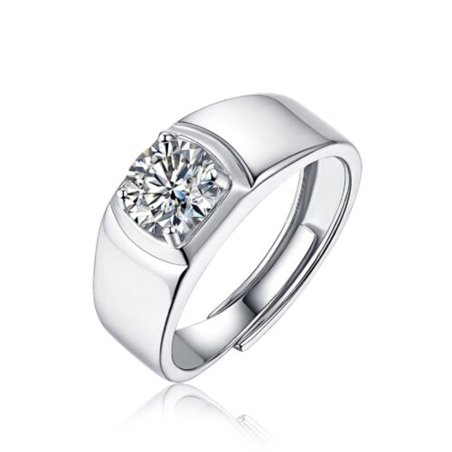Nhẫn Nam Đính Kim Cương Moissanate 2 Carat Bạc S925 NHB017