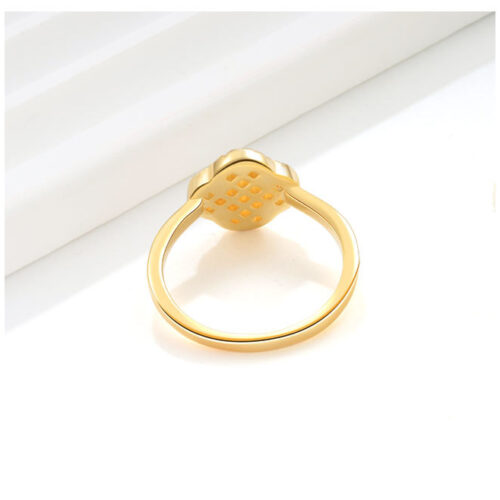 Nhẫn Nữ May Mắn Mã Não 4 Lá Bạc S925 NHN006 Vàng 18K Màu Đen PNJ813