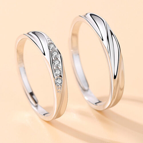 Nhẫn Cặp Đôi Tình Yêu Bạc S925 NHB034-NHN024