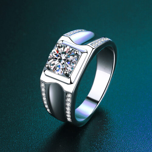 Nhẫn Nam Moissanite 1 Carat Bạc S925 NHB013 N7