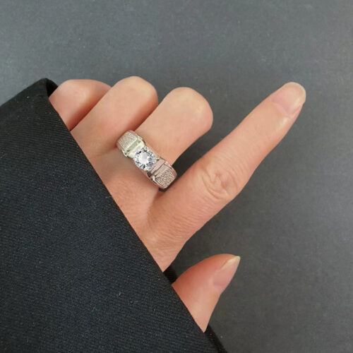 Nhẫn Nam Đính Đá Cubic Zirconia Lấp Lánh Bạc S925 NHB008 PMJ138