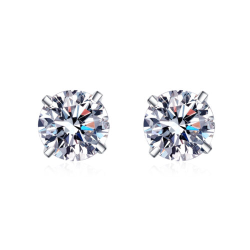 Bông Tai Nữ Bạc S925 Đính Kim Cương Moissanite 4 Carat BTN001