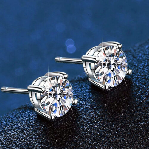 Bông Tay Kim Cương Moissanite 3 Ly Bạc S925 BTN005