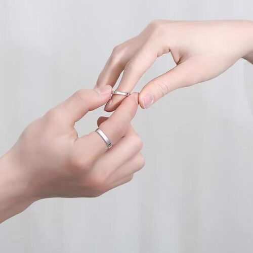 Nhẫn Cặp Trơn Bạc Nguyên Chất S925 NHN028-NHB038