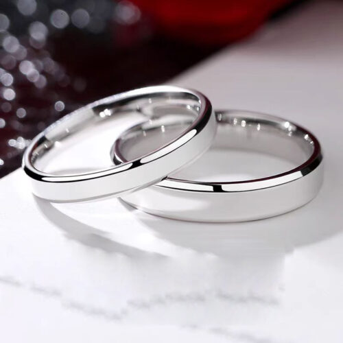 Nhẫn Cặp Trơn Bạc Nguyên Chất S925 NHN028-NHB038